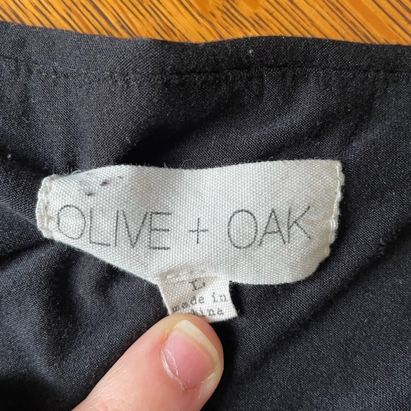 Olive & Oak Women’s Black Short Sleeve Corset Tee Large Square Neck Stretch Soft - Picture 3 of 14